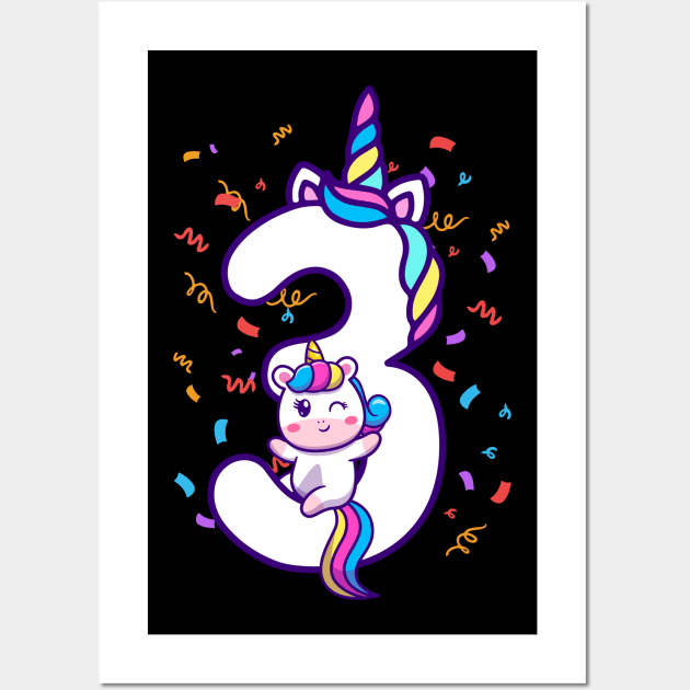 Funny Birthday Unicorn Wall Art by Wagum Std